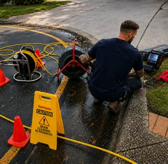 Repairing a burst drain pipe at a Pennant Hills home